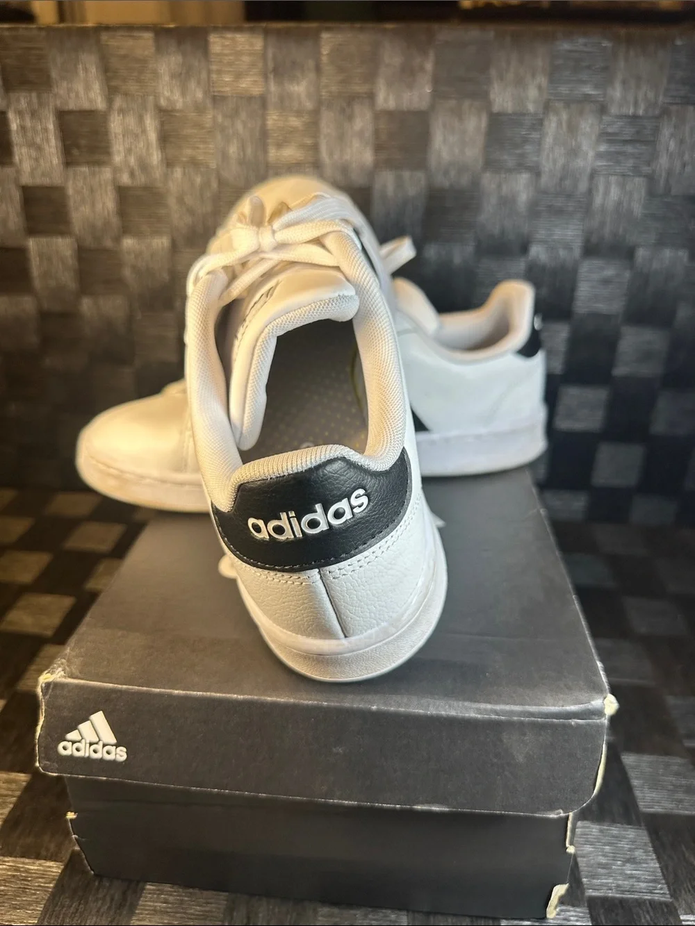 adidas Men’s White Sneakers with Black Stripes